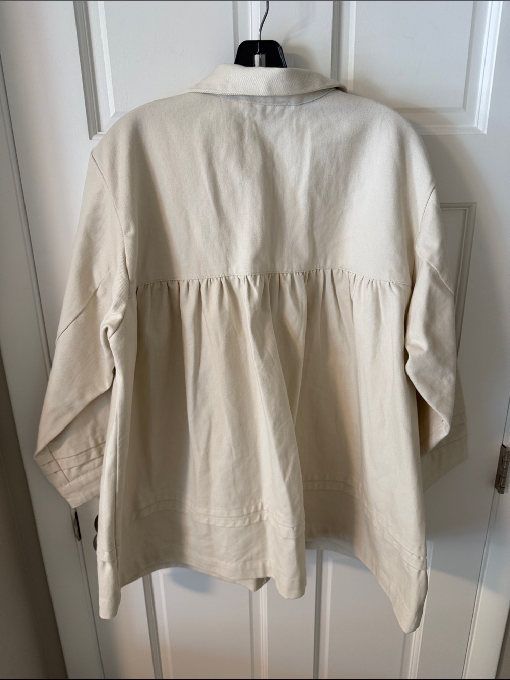Anthropologie Maeve Collared Swing Jacket
Smocked Chore Coat Ivory Size Large - Picture 8 of 10
